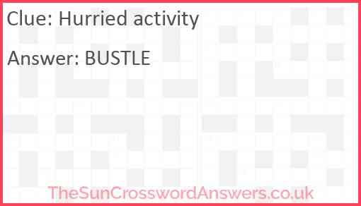 Hurried activity Answer