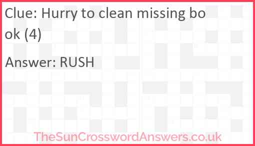 Hurry to clean missing book (4) Answer