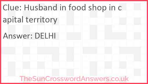 Husband in food shop in capital territory Answer