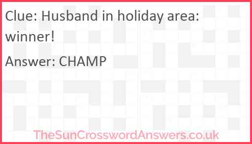 Husband in holiday area: winner! Answer