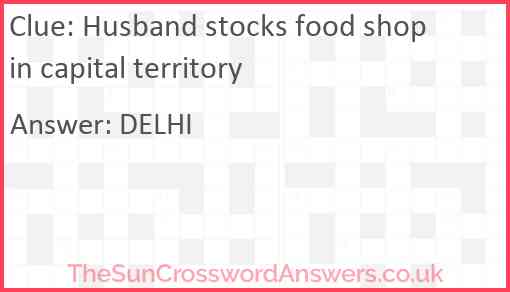 Husband stocks food shop in capital territory Answer