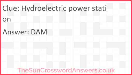 Hydroelectric power station Answer