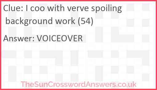 I coo with verve spoiling background work (54) Answer