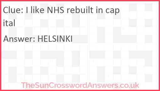 I like NHS rebuilt in capital Answer