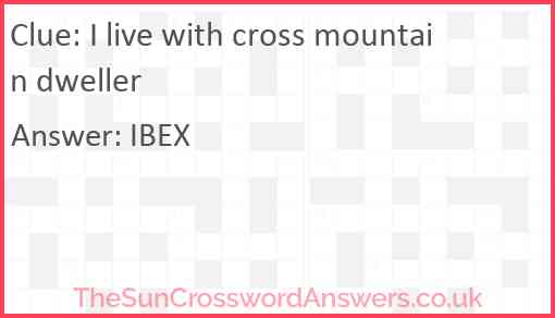 I live with cross mountain dweller Answer