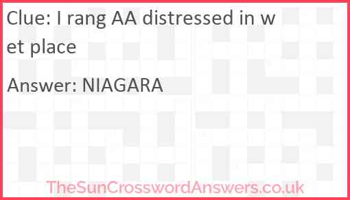I rang AA distressed in wet place Answer
