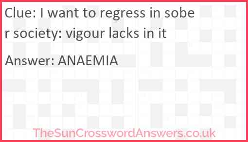 I want to regress in sober society: vigour lacks in it Answer