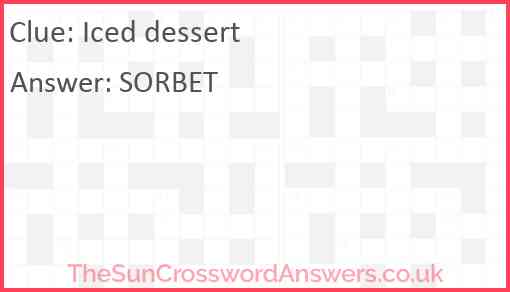 Iced dessert Answer