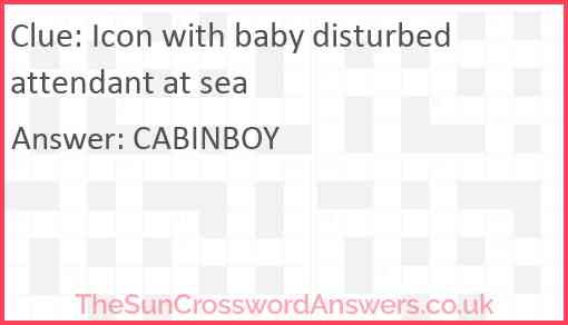 Icon with baby disturbed attendant at sea Answer