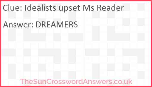 Idealists upset Ms Reader Answer