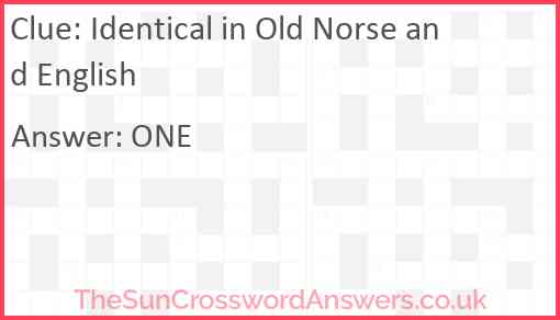Identical in Old Norse and English Answer