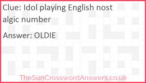Idol playing English nostalgic number Answer