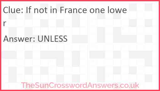 If not in France one lower Answer