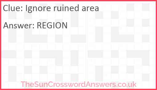 Ignore ruined area Answer