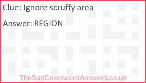 Ignore scruffy area Answer