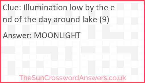 Illumination low by the end of the day around lake (9) Answer