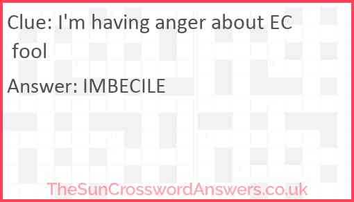 I'm having anger about EC fool Answer