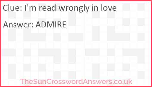 I'm read wrongly in love Answer