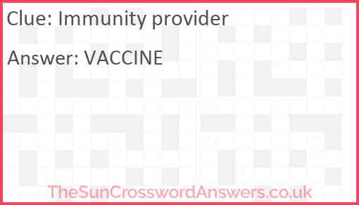 Immunity provider Answer
