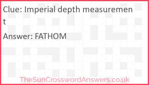 Imperial depth measurement Answer