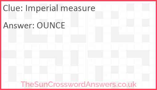 Imperial measure Answer