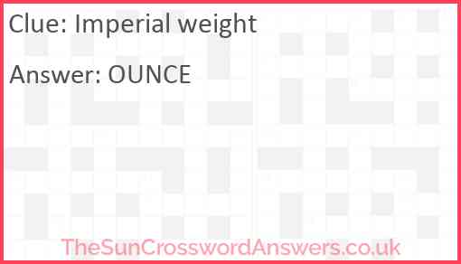 Imperial weight Answer