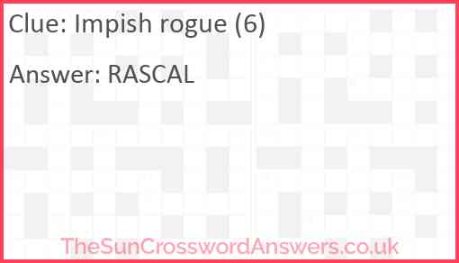 Impish rogue (6) Answer