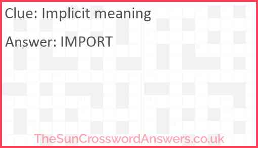 Implicit meaning Answer