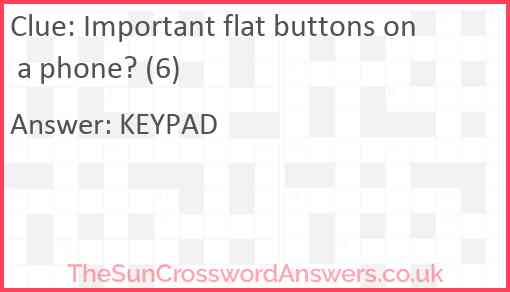 Important flat buttons on a phone? (6) Answer