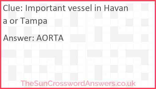 Important vessel in Havana or Tampa Answer
