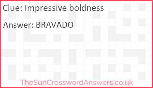 Impressive boldness Answer