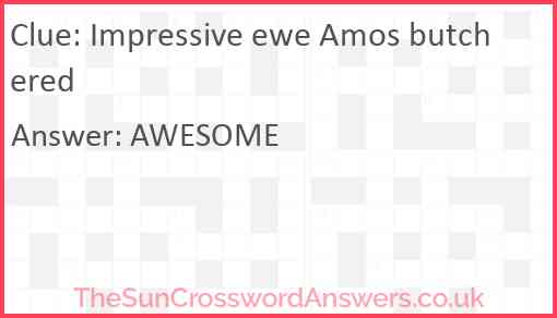 Impressive ewe Amos butchered Answer