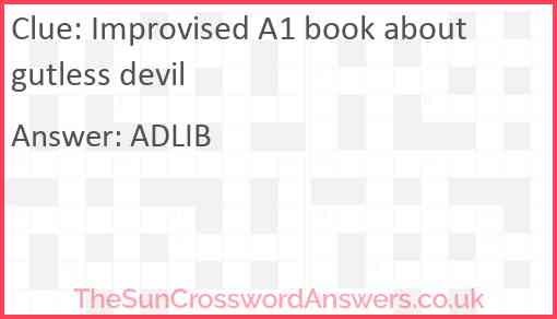 Improvised A1 book about gutless devil Answer