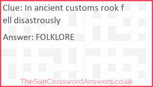 In ancient customs rook fell disastrously Answer