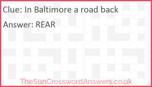 In Baltimore a road back Answer