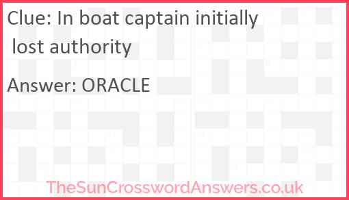 In boat captain initially lost authority Answer