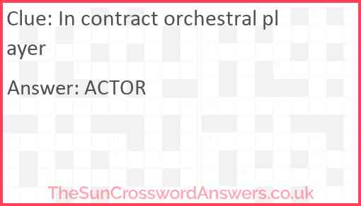 In contract orchestral player Answer