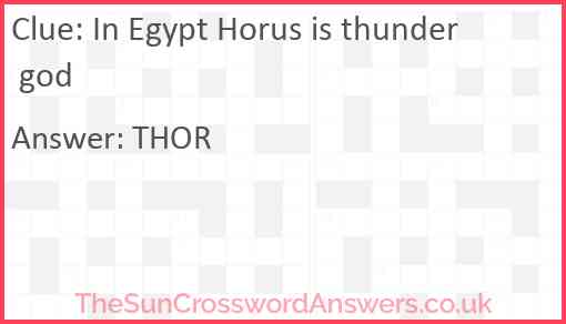 In Egypt Horus is thunder god? Answer