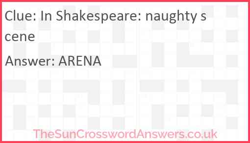 In Shakespeare: naughty scene Answer