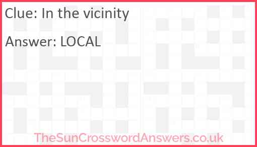 In the vicinity Answer