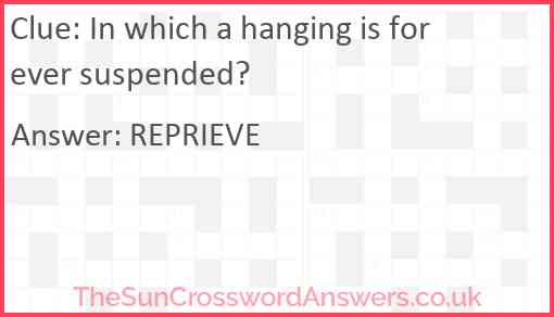 In which a hanging is forever suspended? Answer