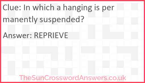 In which a hanging is permanently suspended? Answer