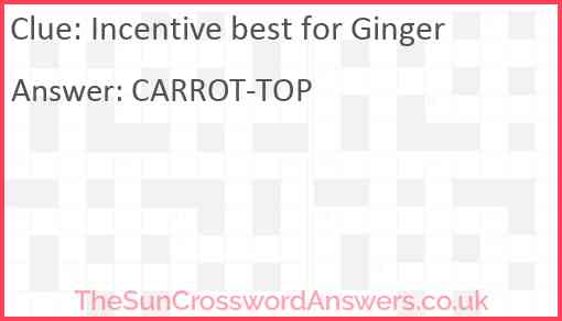 Incentive best for Ginger Answer