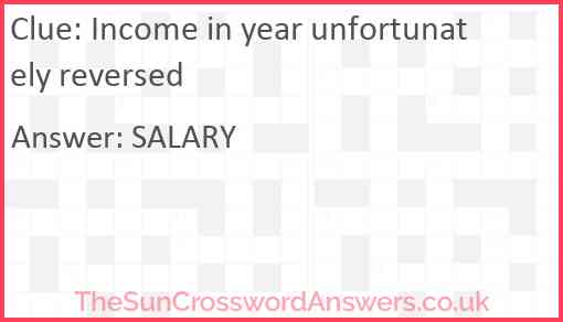 Income in year unfortunately reversed Answer