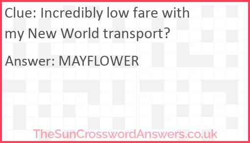 Incredibly low fare with my New World transport? Answer