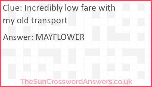 Incredibly low fare with my old transport Answer
