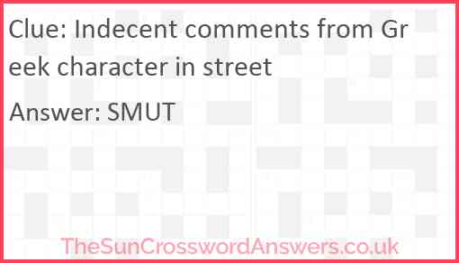 Indecent comments from Greek character in street Answer