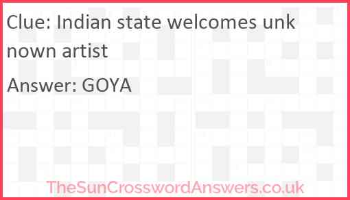 Indian state welcomes unknown artist Answer