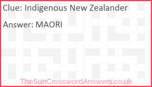 Indigenous New Zealander Answer