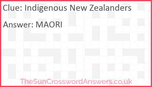Indigenous New Zealanders Answer